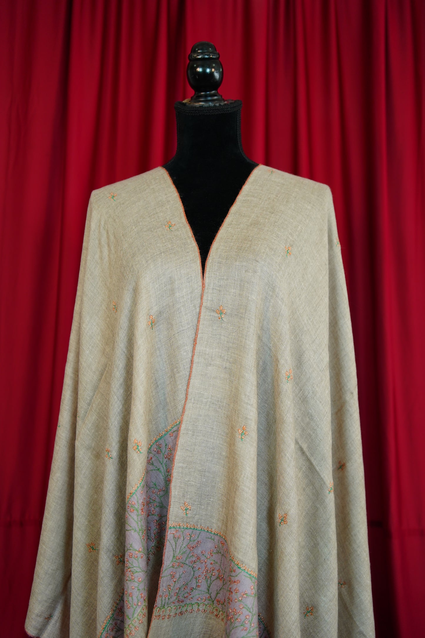 natural GI embroidery pashmina stole 0228