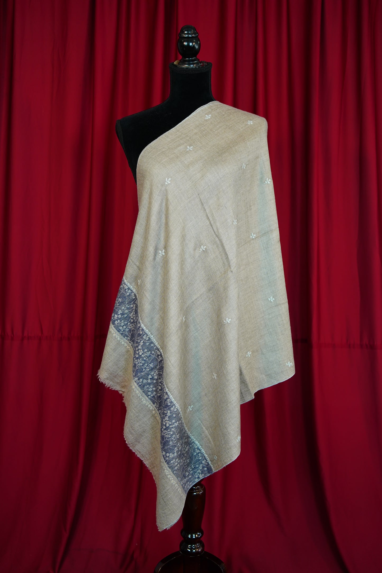 natural GI embroidery pashmina stole 0229