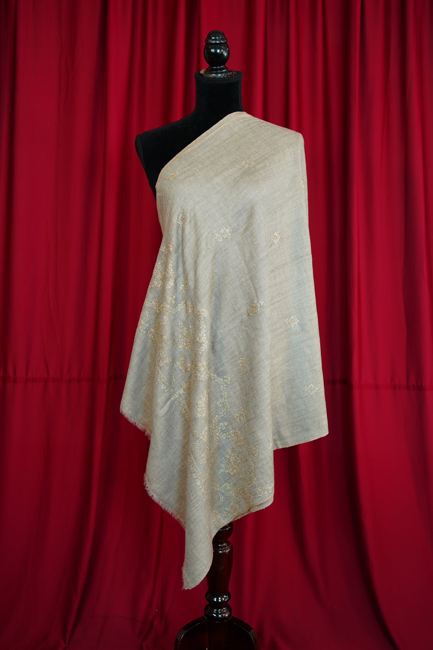 natural GI butis embroidery pashmina stole 0231