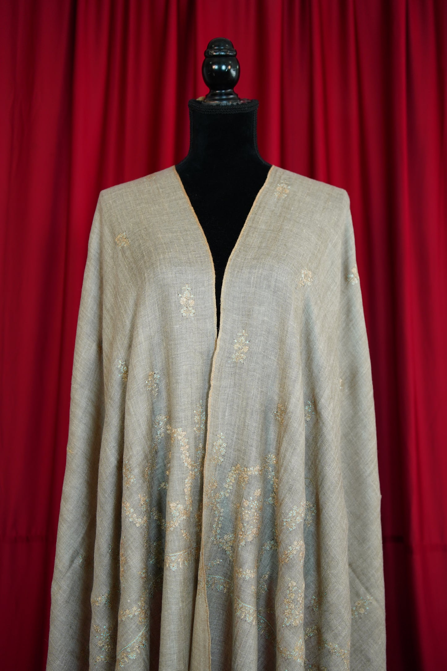 natural GI butis embroidery pashmina stole 0231