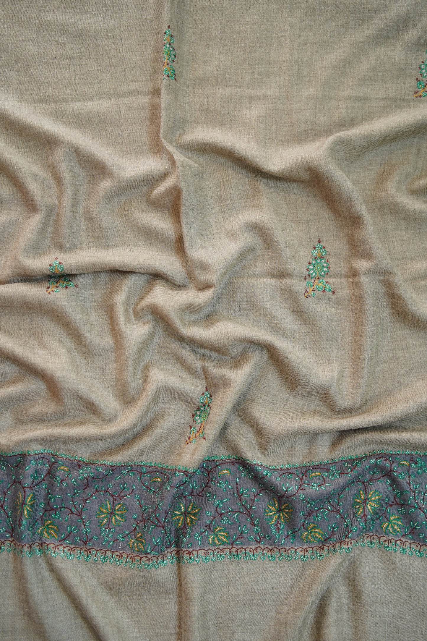 natural Gi butis embroidery pashmina stole 0232