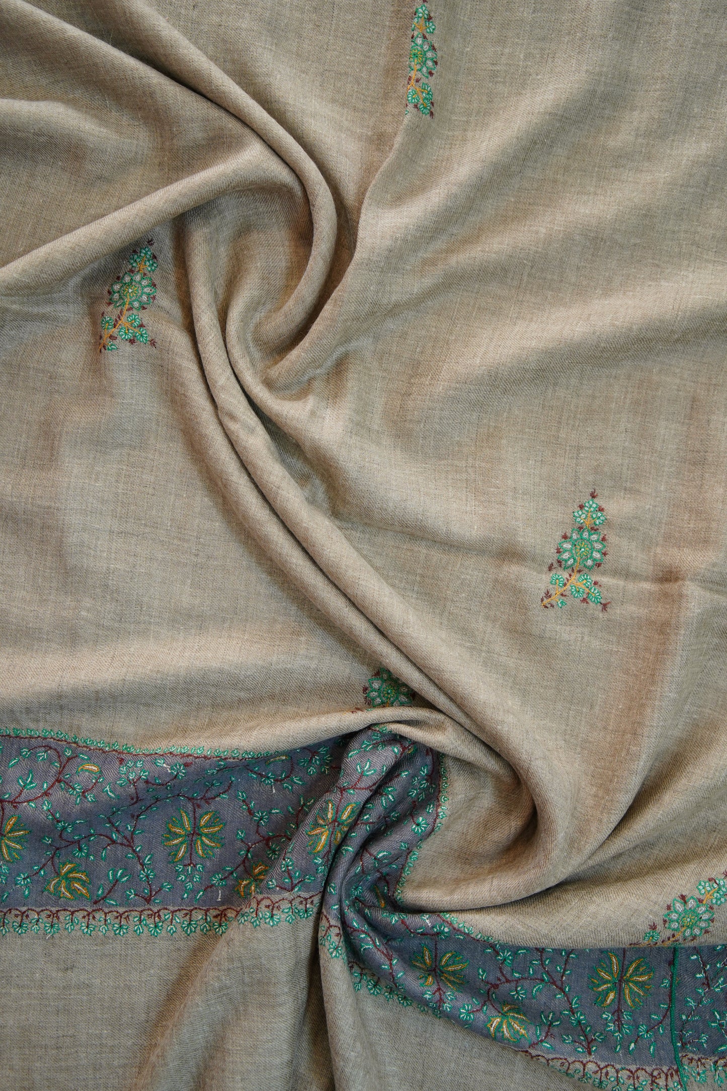 natural Gi butis embroidery pashmina stole 0232