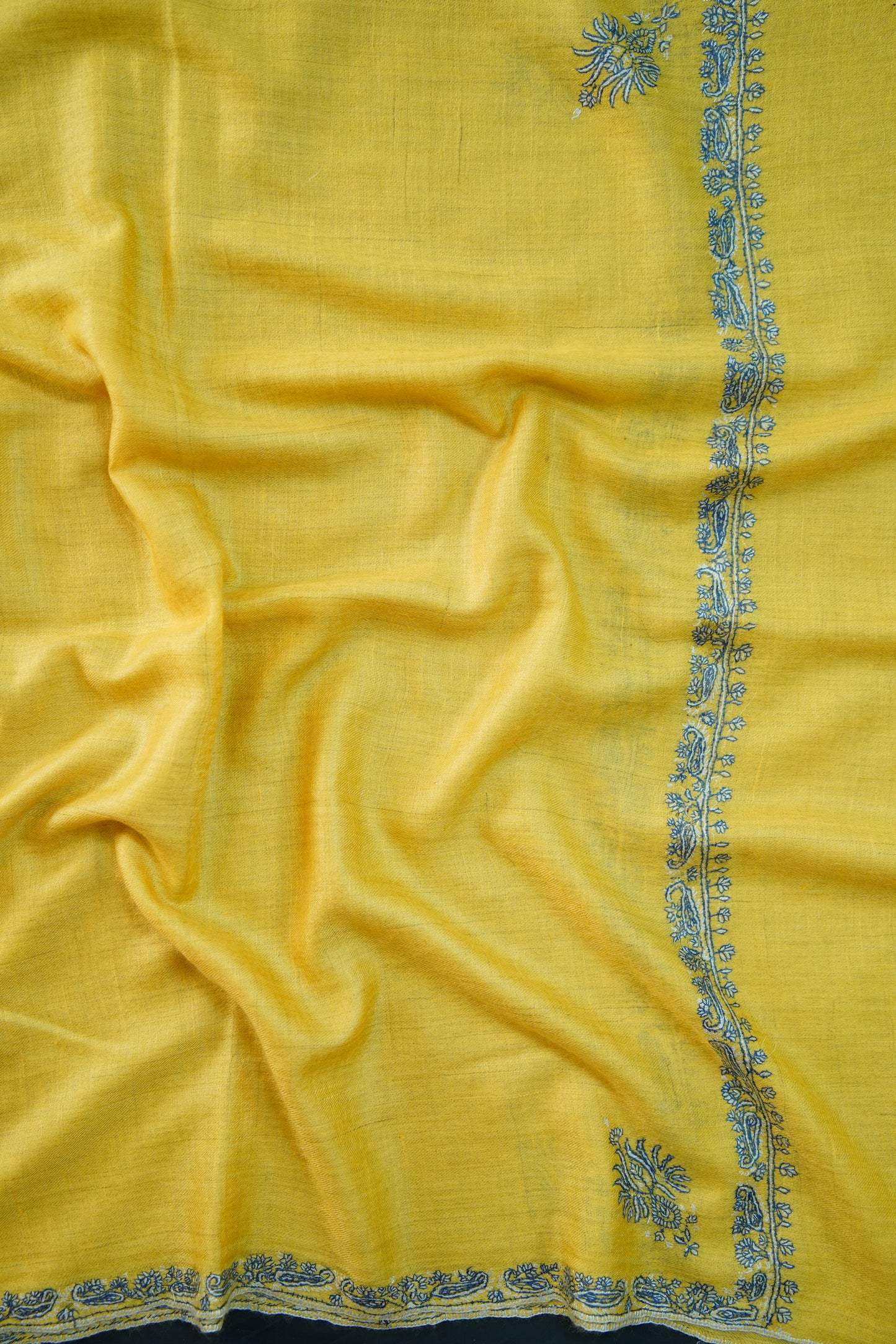 yellow GI embroidery pashmina stole 0233