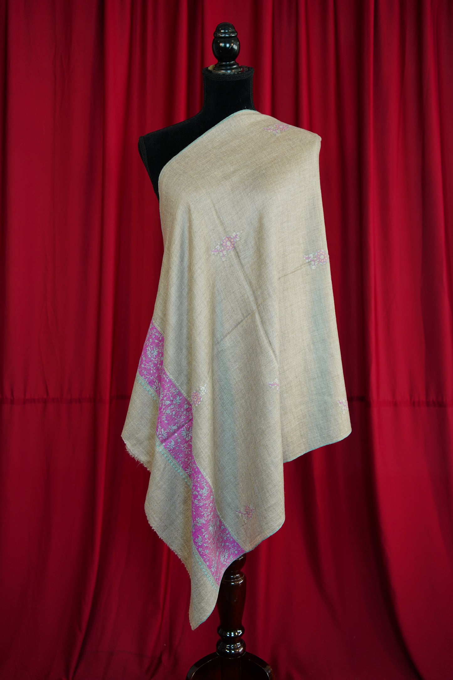 natural GI embroidery pashmina stole 0234