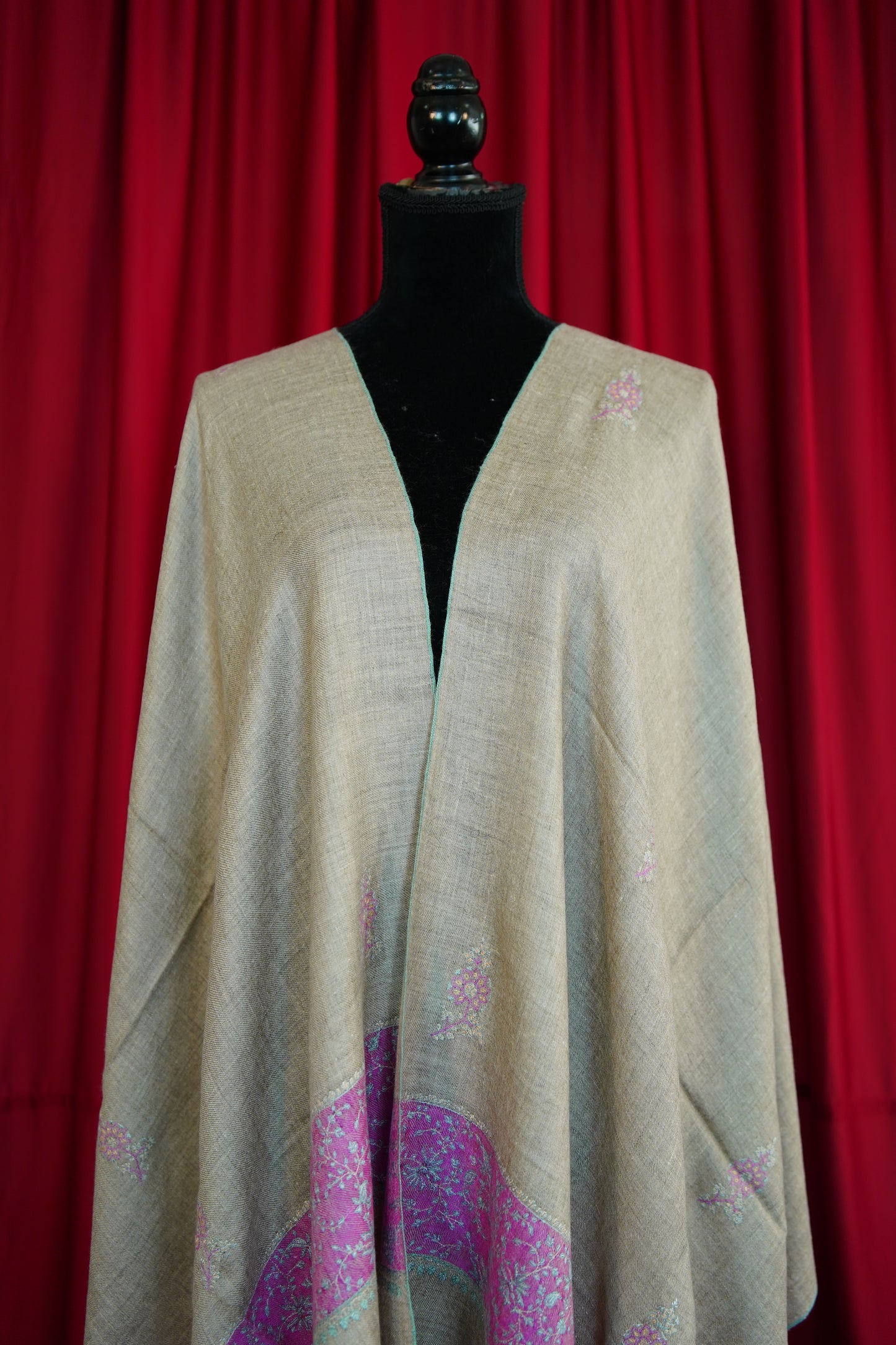 natural GI embroidery pashmina stole 0234