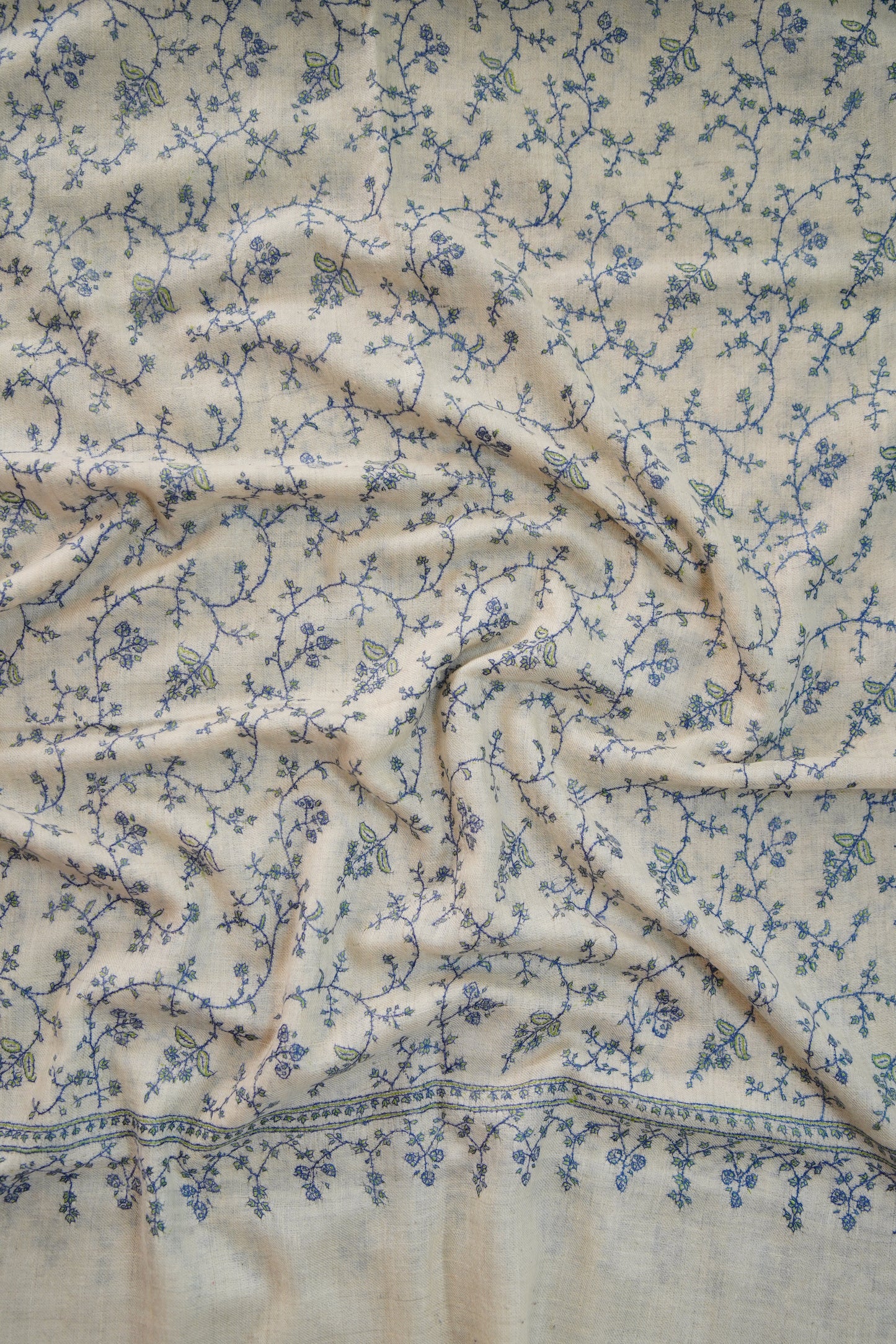 white GI jaali embroidery pashmina stole 0235