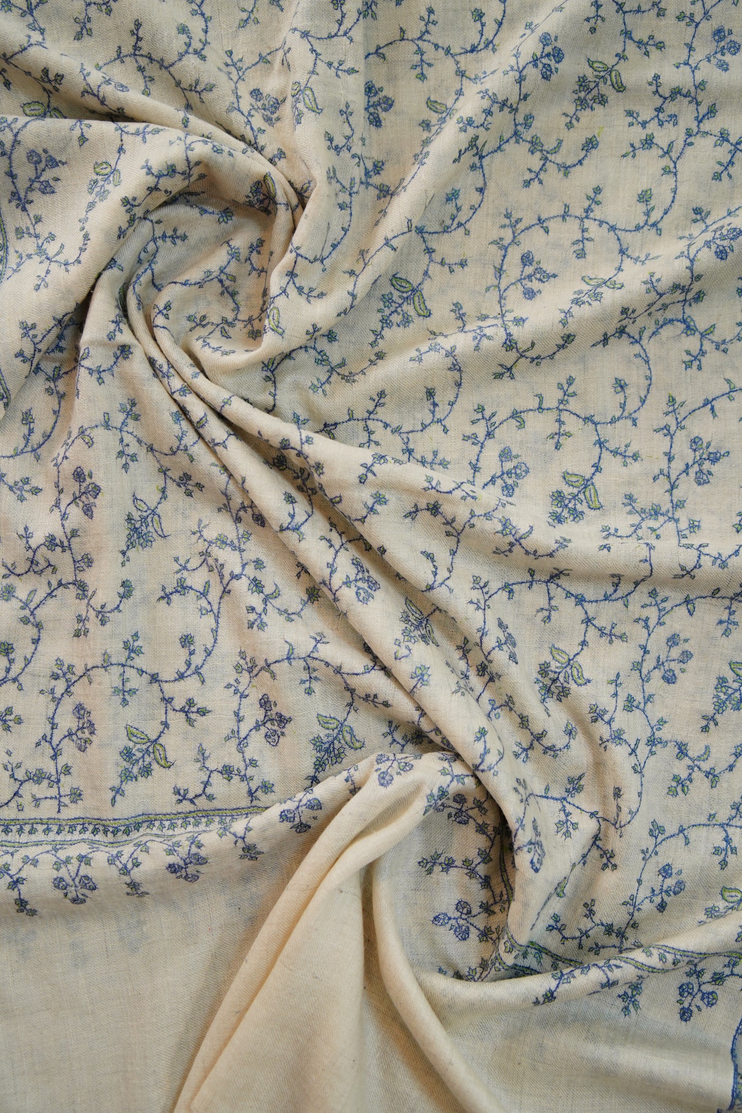 white GI jaali embroidery pashmina stole 0235