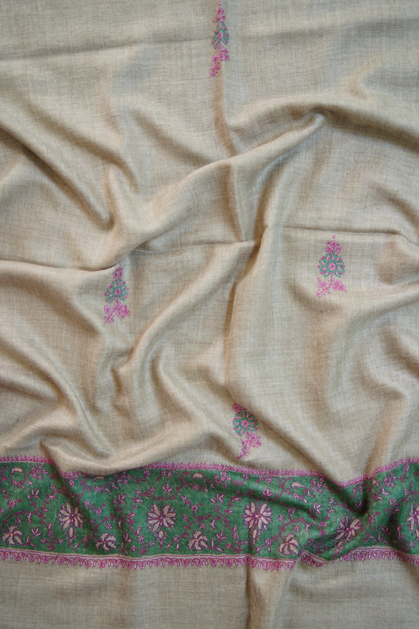natural GI butis embroidery pashmina stole 0236