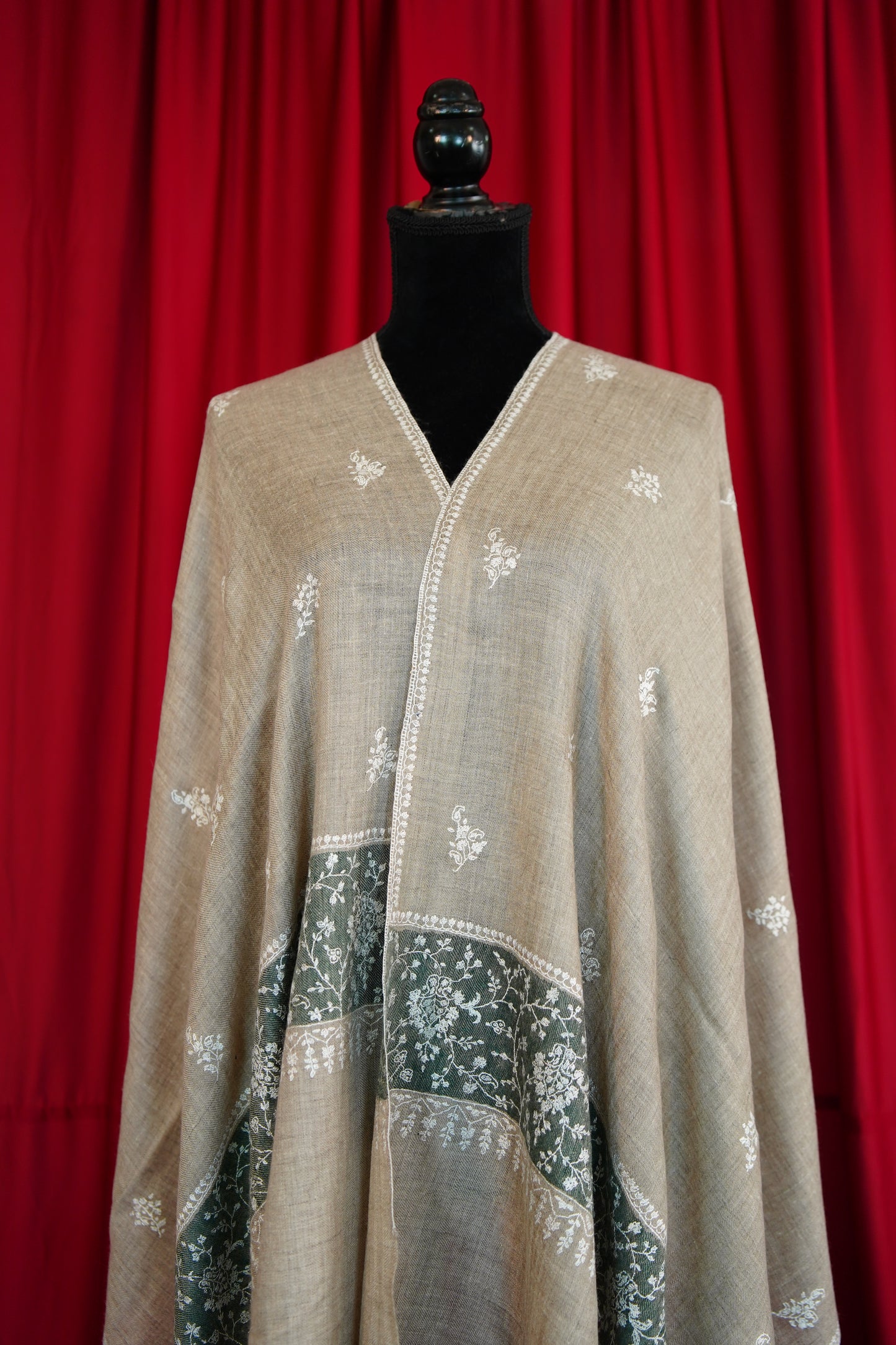 natural GI butis embroidery pashmina stole 0239