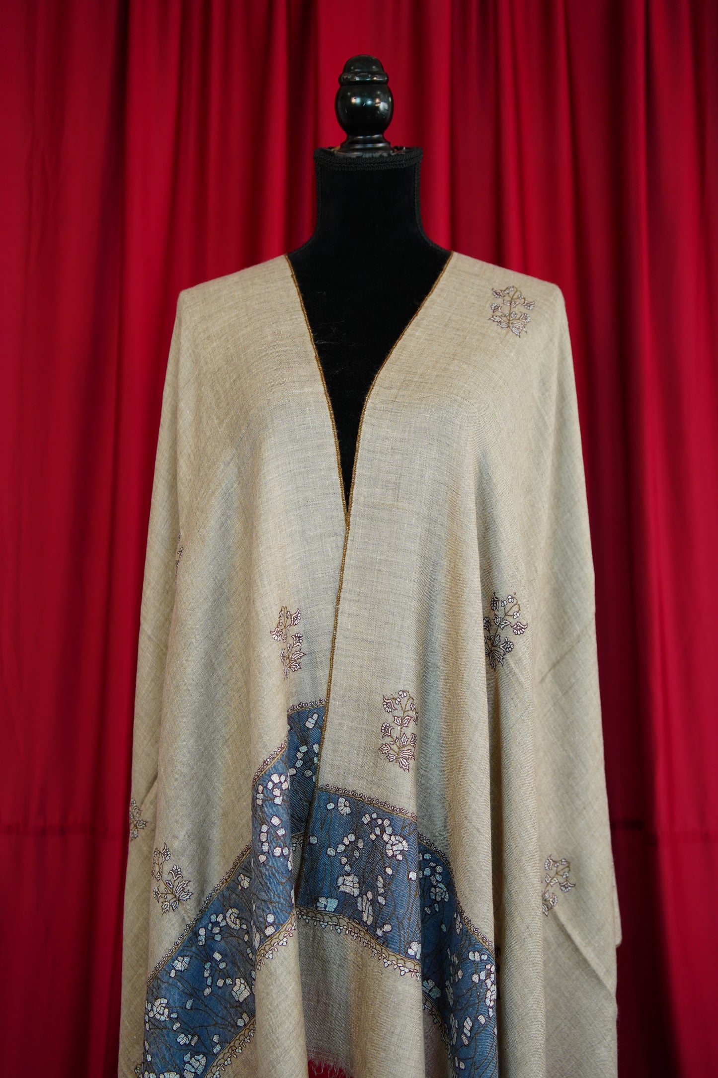 natural GI embroidery pashmina stole 0240