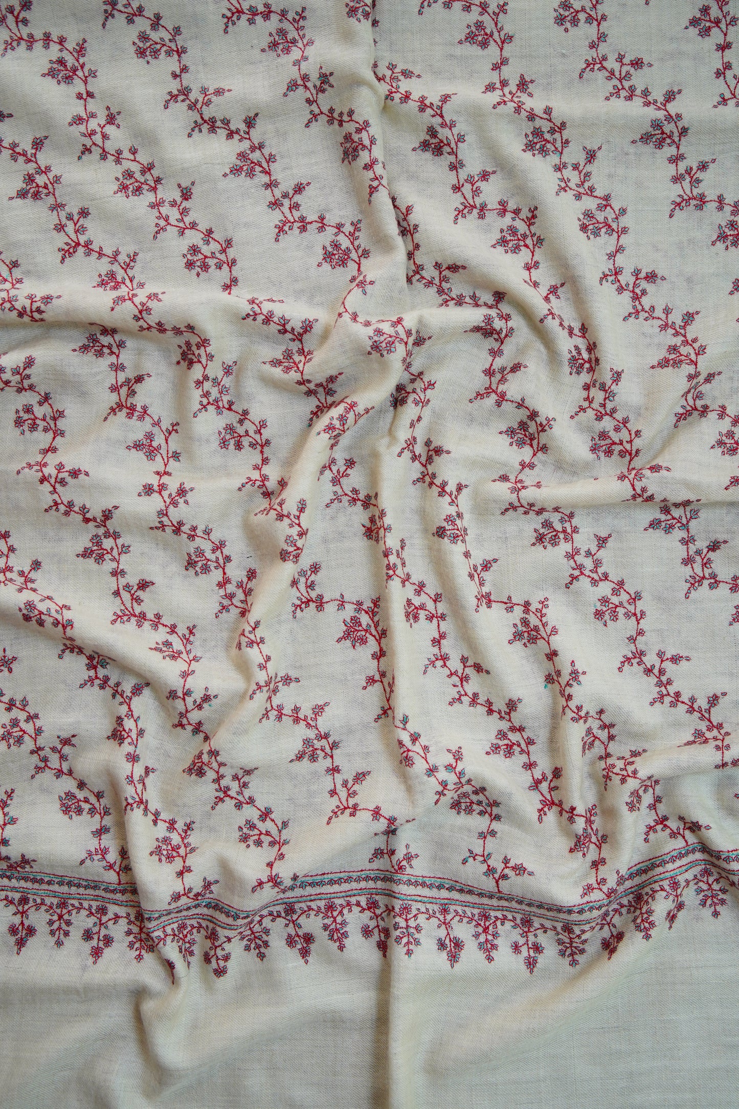 white GI jaali embroidery pashmina stole 0242