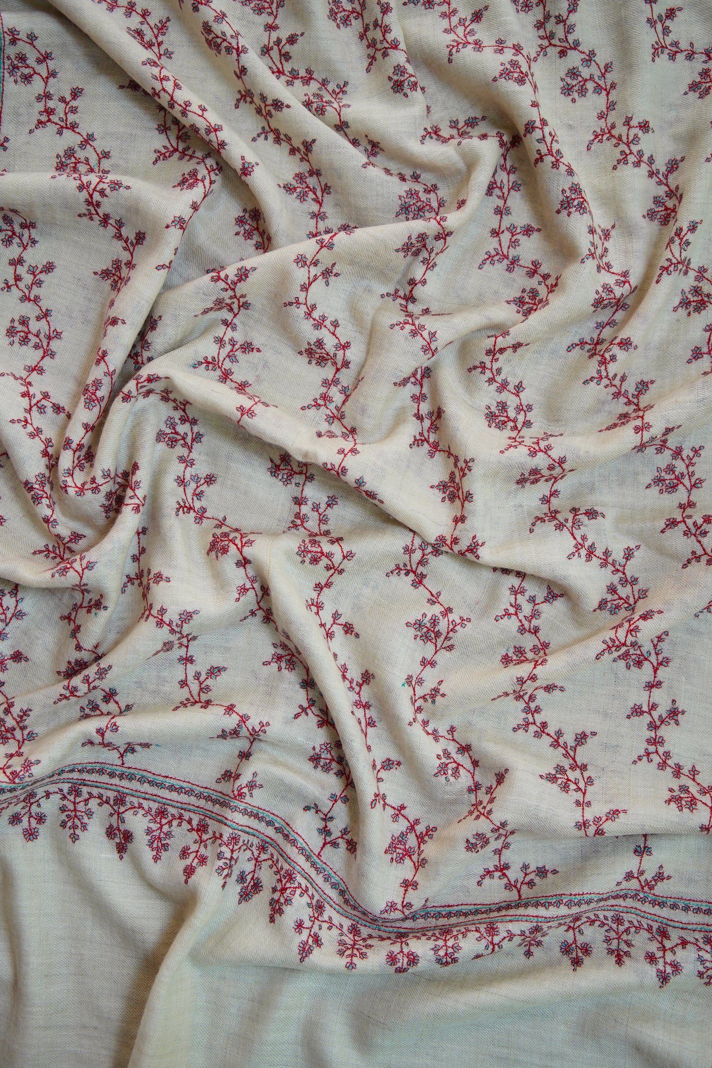 white GI jaali embroidery pashmina stole 0242