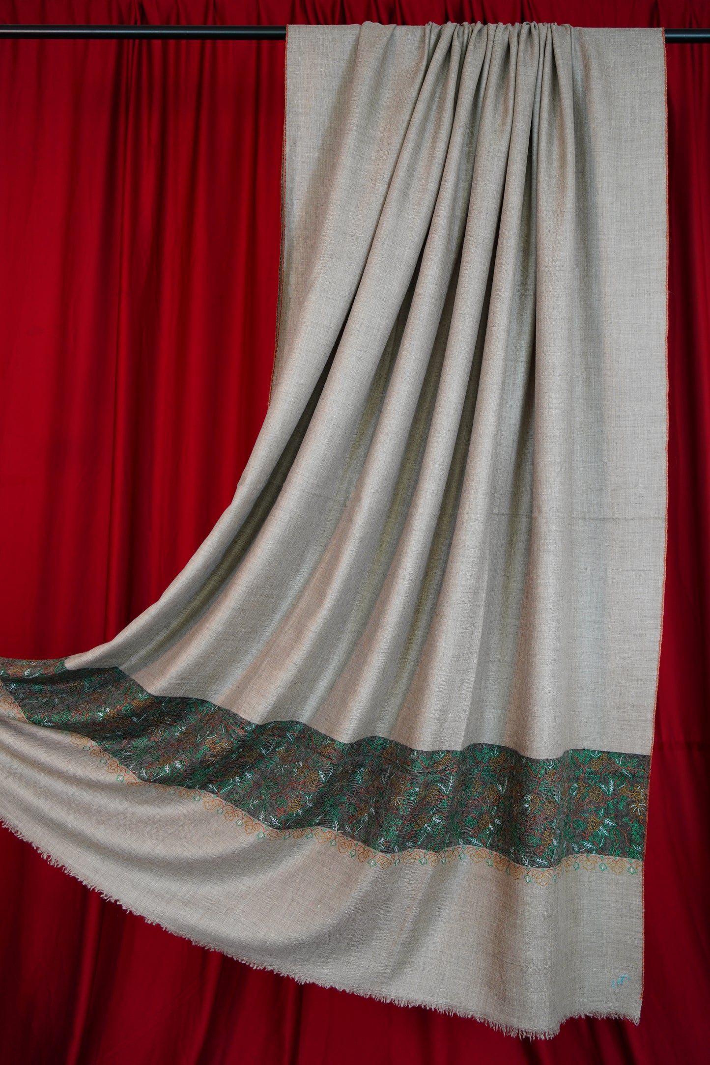 natural XL GI palla embroidery pashmina shawl 0254