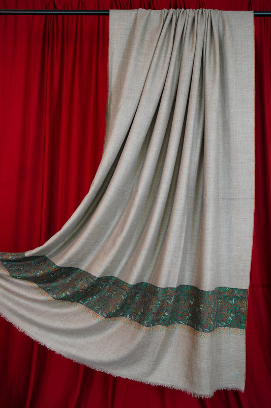 natural XL GI palla embroidery pashmina shawl 0254