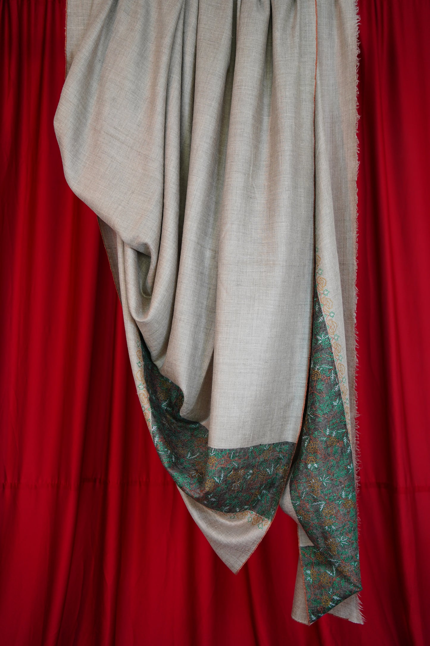 natural XL GI palla embroidery pashmina shawl 0254