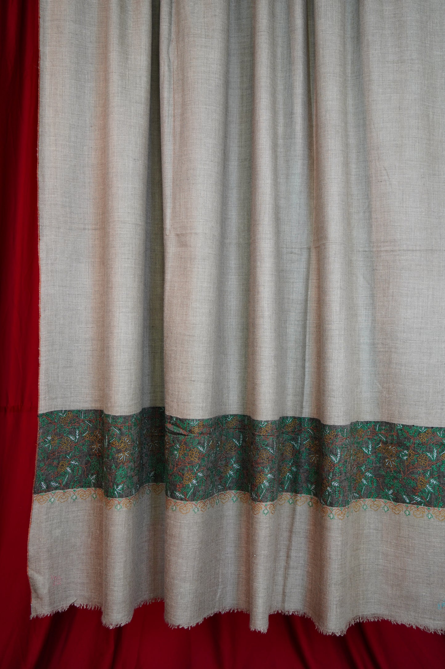 natural XL GI palla embroidery pashmina shawl 0254