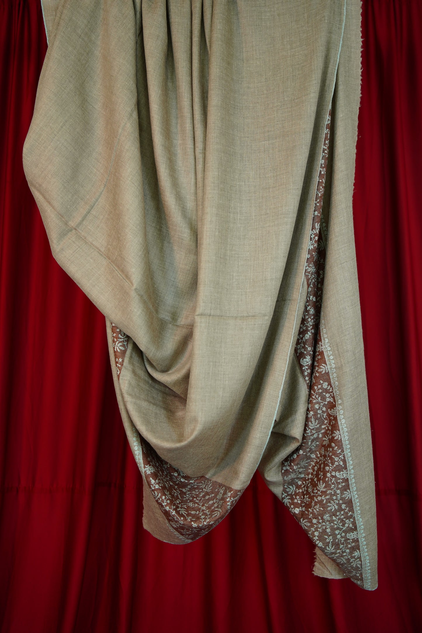 natural XL GI embroidery pashmina shawl 0256