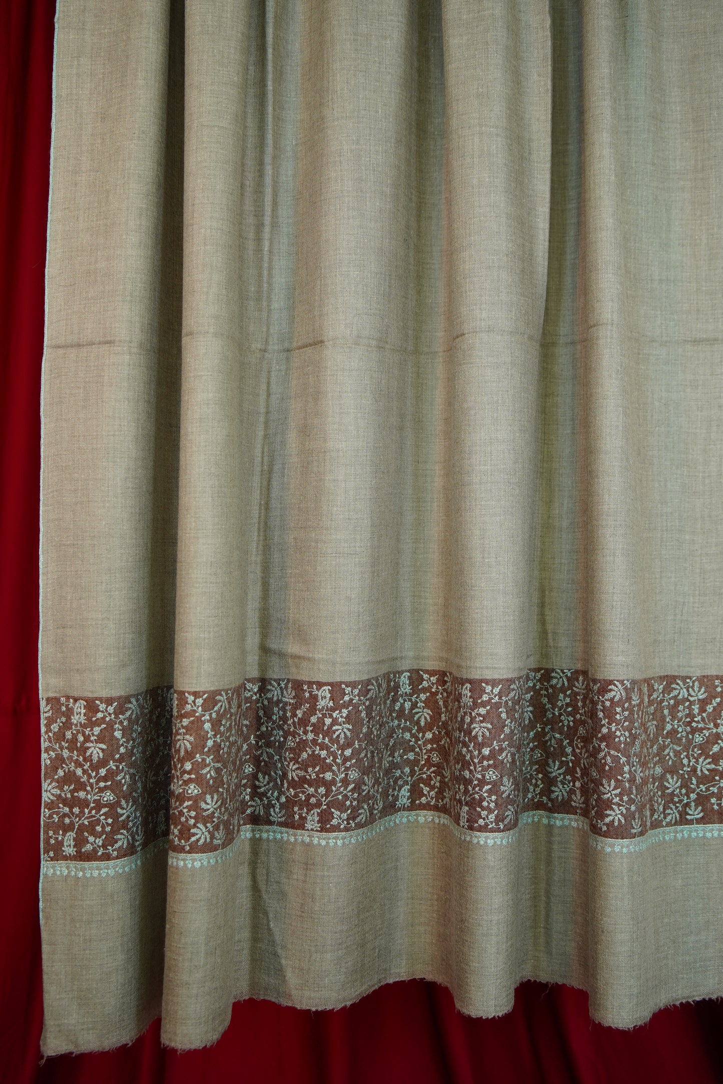 natural XL GI embroidery pashmina shawl 0256