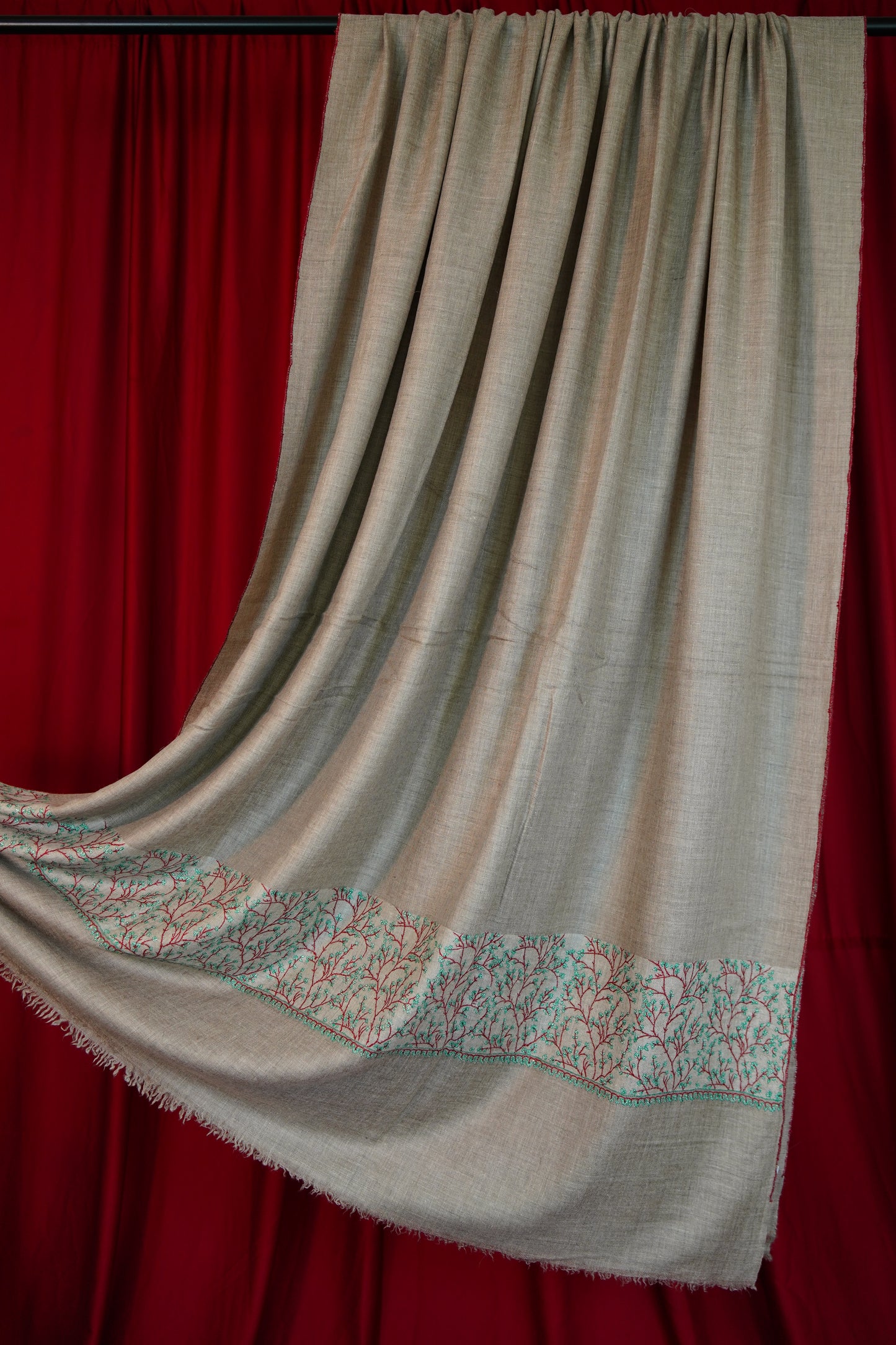 natural XL GI palla embroidery pashmina shawl 0258