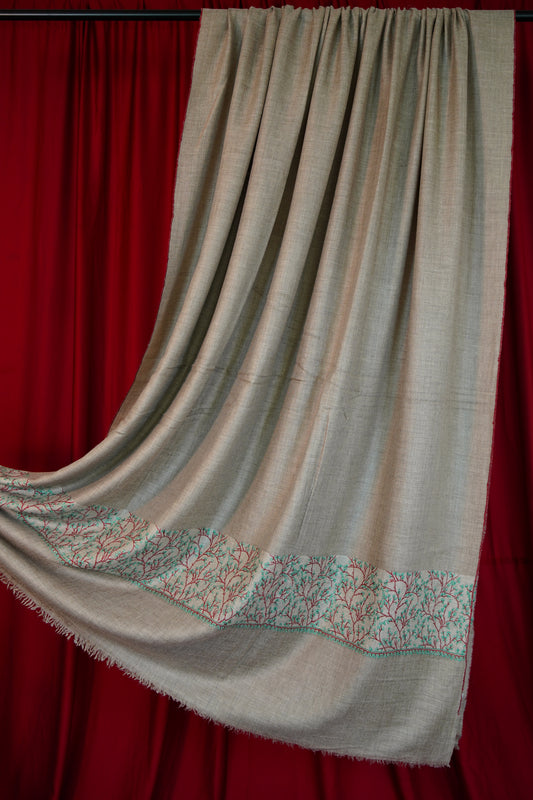 natural XL GI palla embroidery pashmina shawl 0258