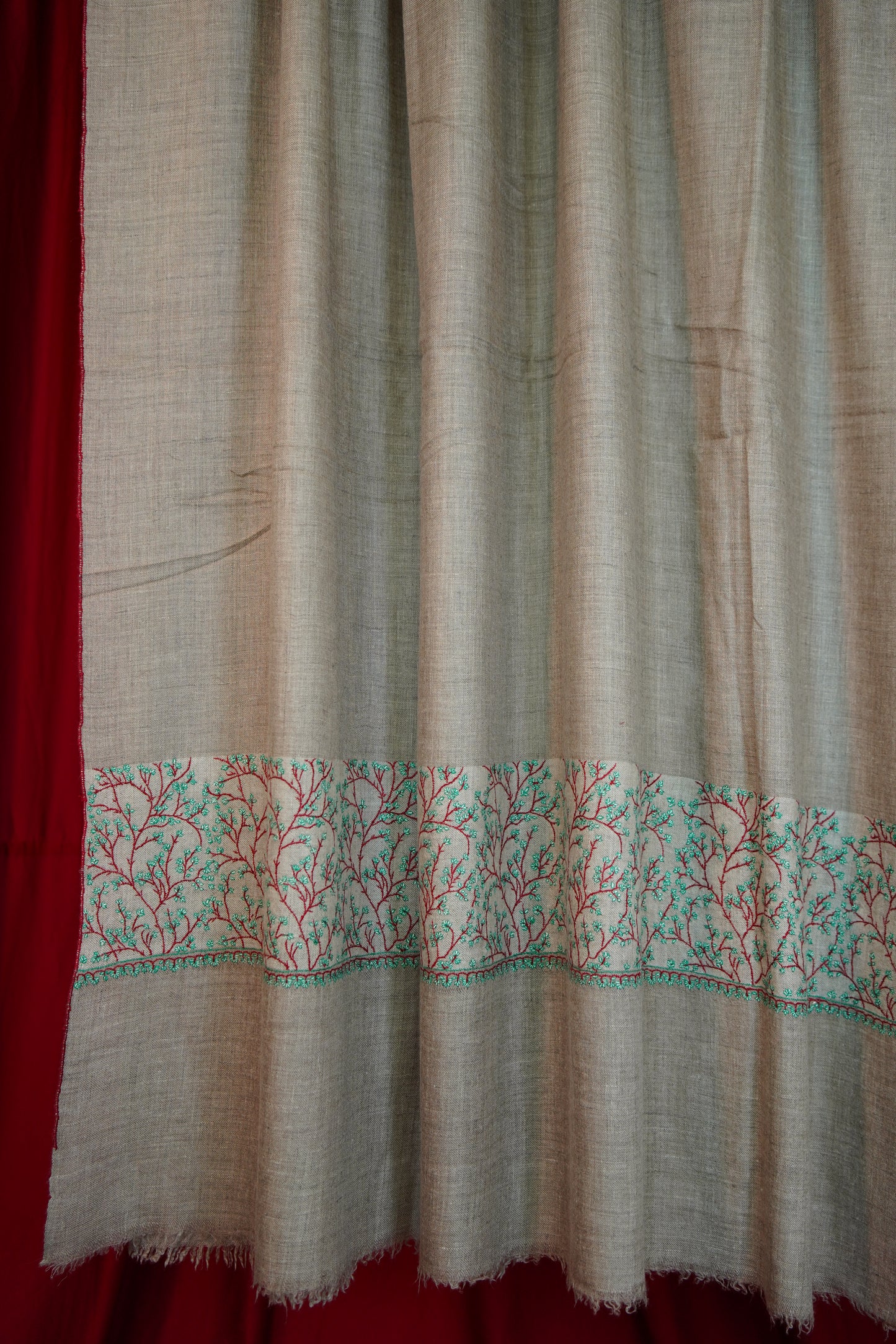 natural XL GI palla embroidery pashmina shawl 0258