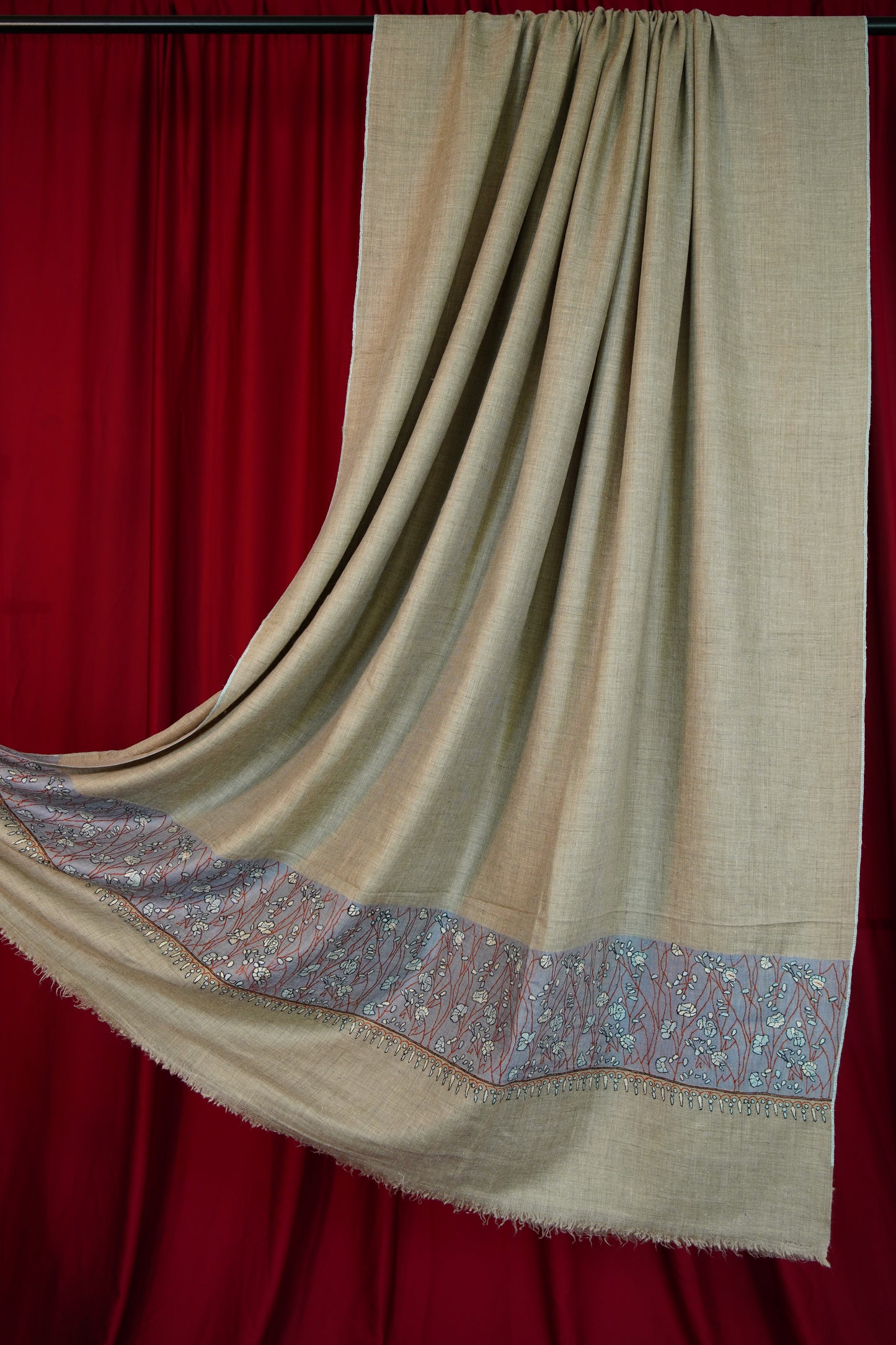 natural XL GI embroidery pashmina shawl 0259