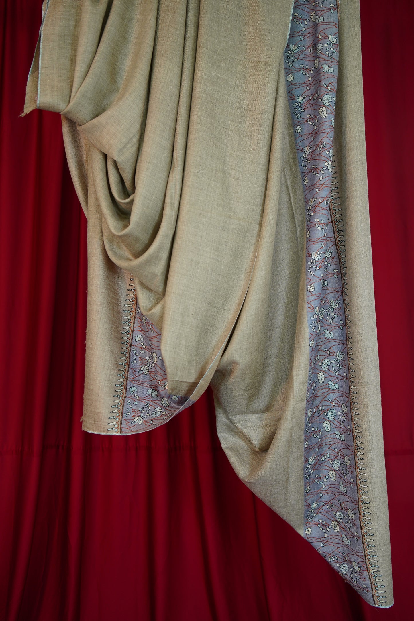 natural XL GI embroidery pashmina shawl 0259