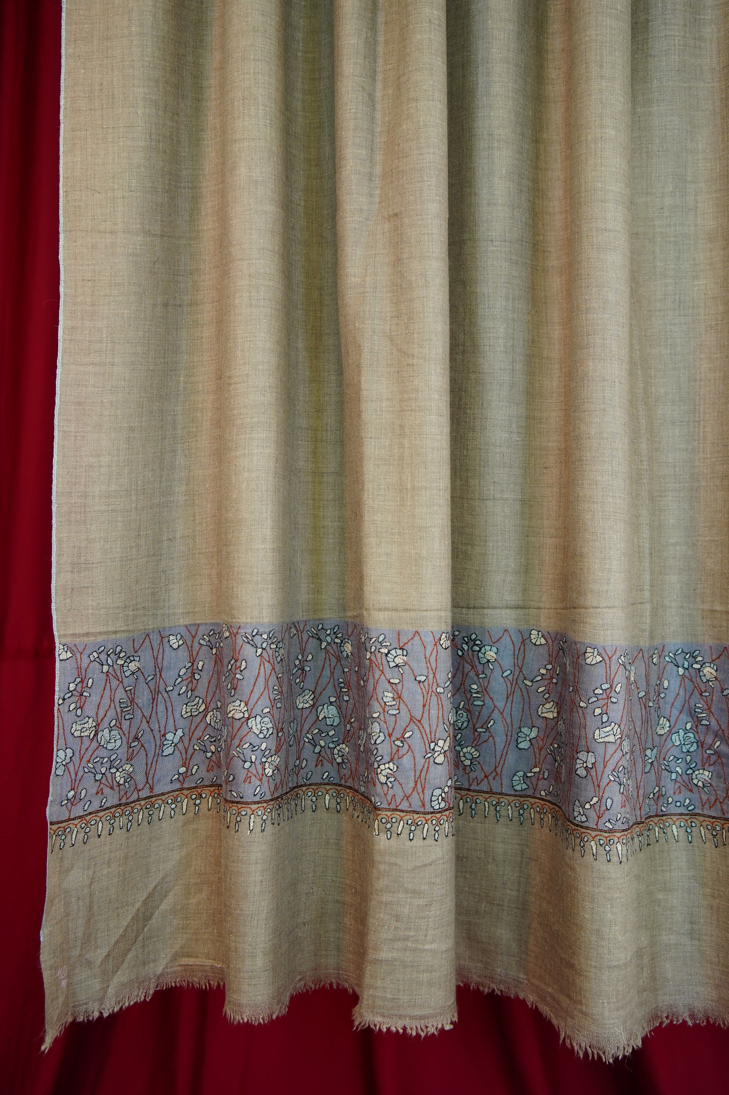 natural XL GI embroidery pashmina shawl 0259