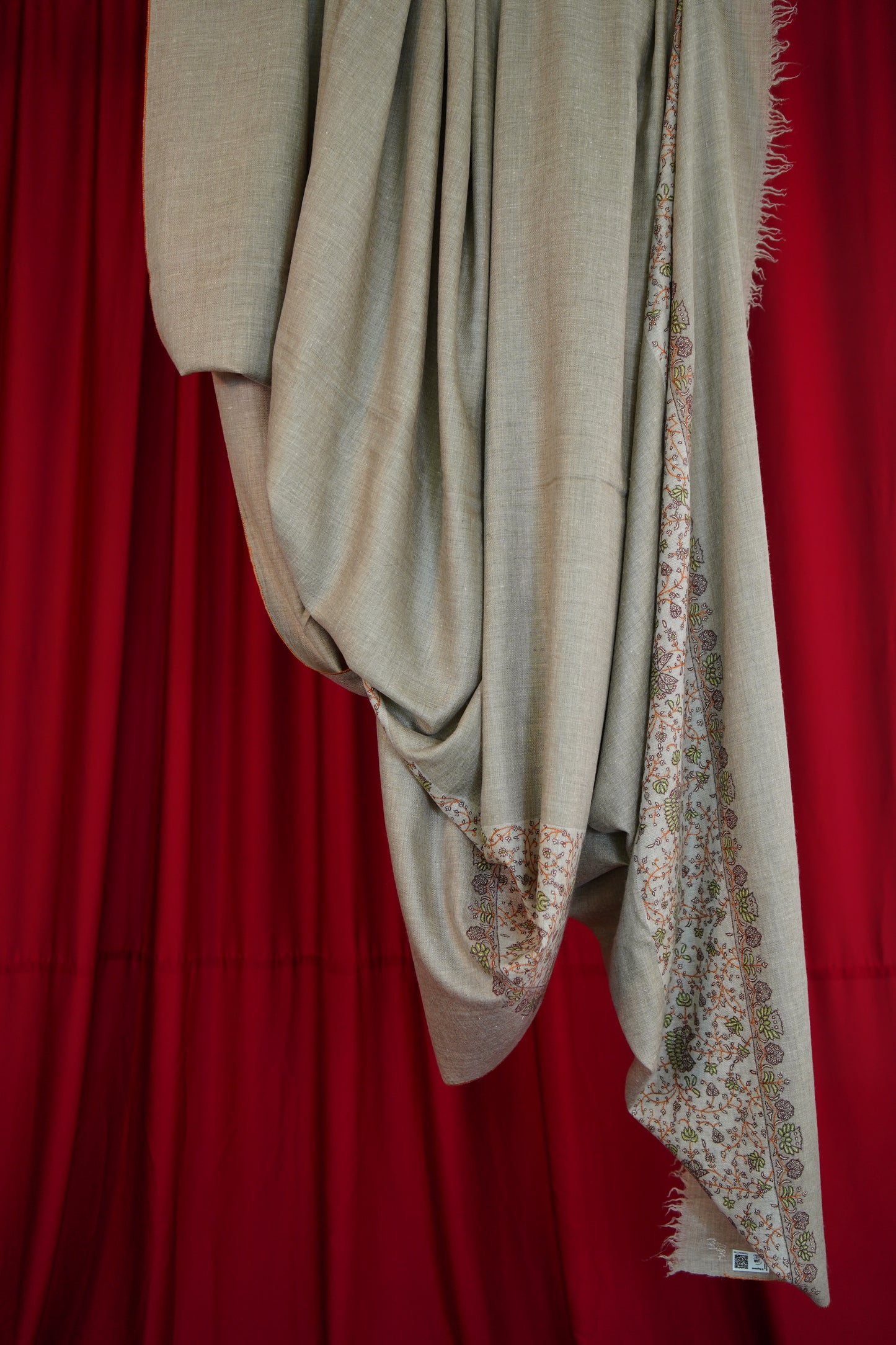 natural XL GI palla embroidery pashmina shawl 0260