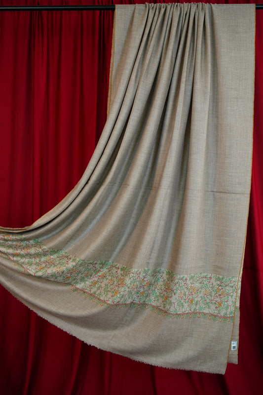 natural XL GI embroidery pashmina shawl 0263