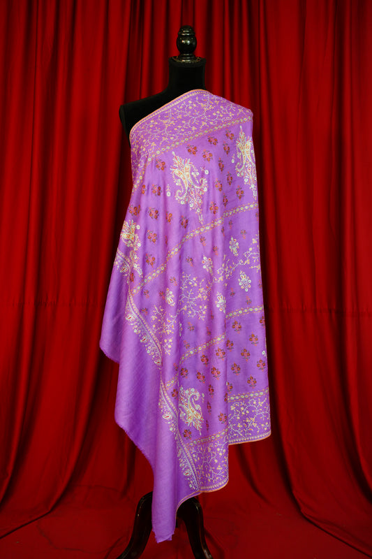 orchid GI butis embroidery pashmina shawl 0267