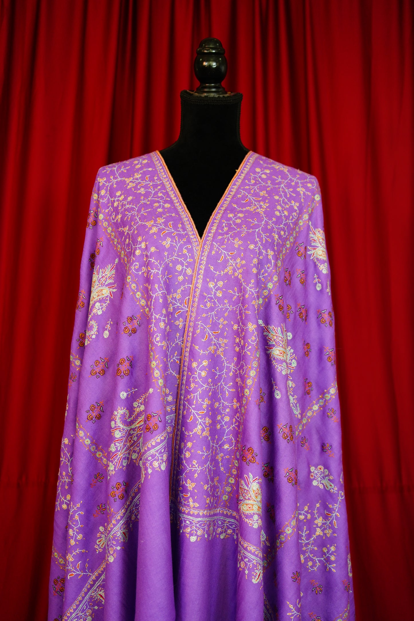 orchid GI butis embroidery pashmina shawl 0267