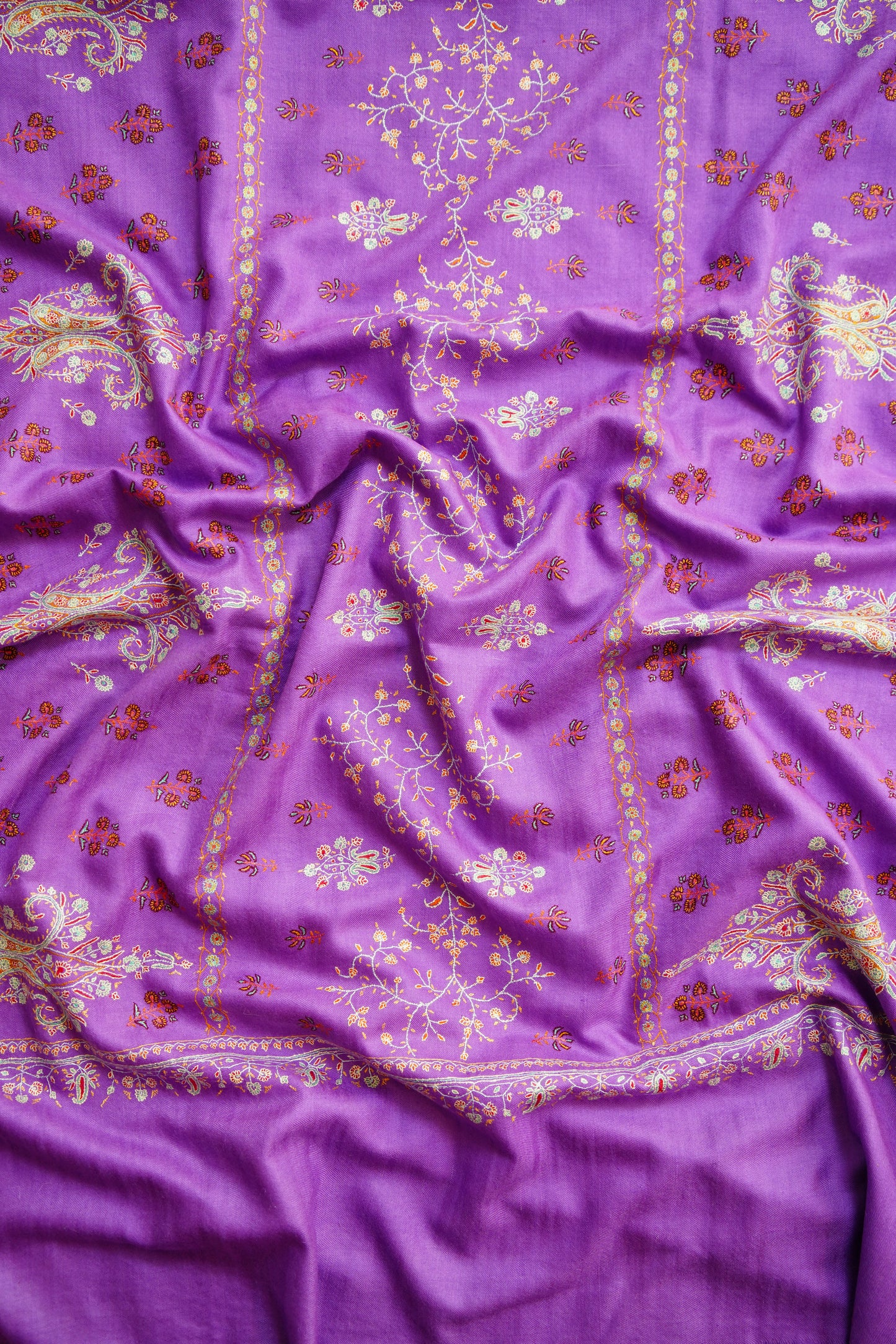 orchid GI butis embroidery pashmina shawl 0267
