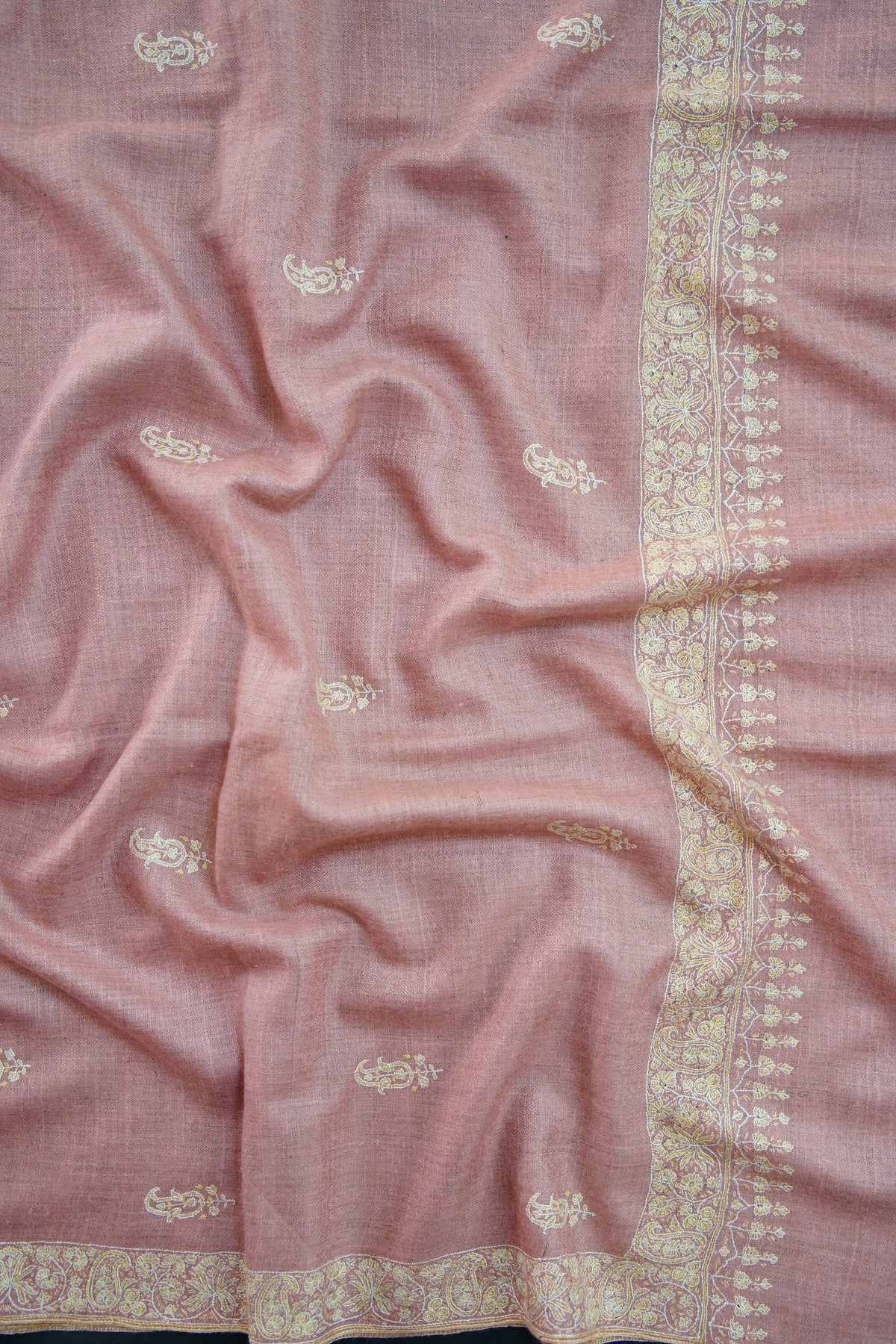 amaranth pink GI butis embroidery pashmina shawl 0269