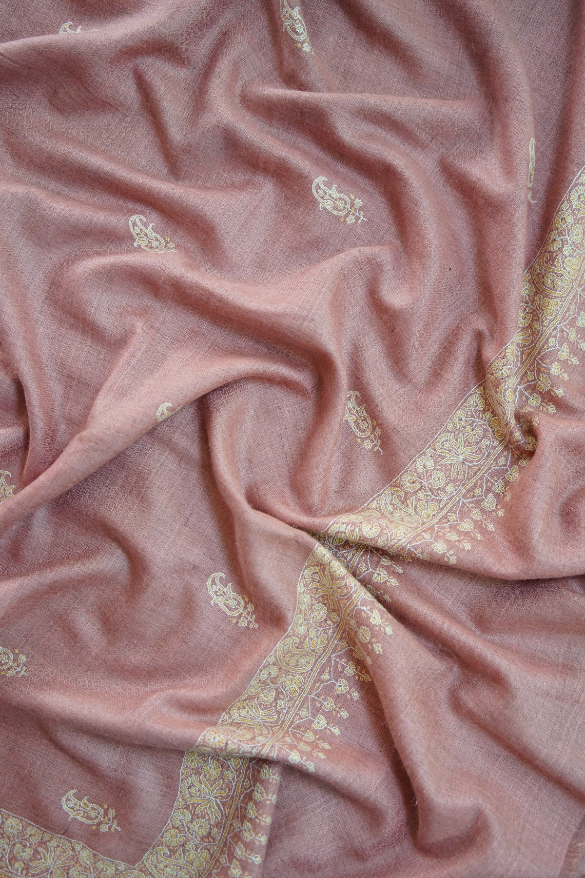 amaranth pink GI butis embroidery pashmina shawl 0269