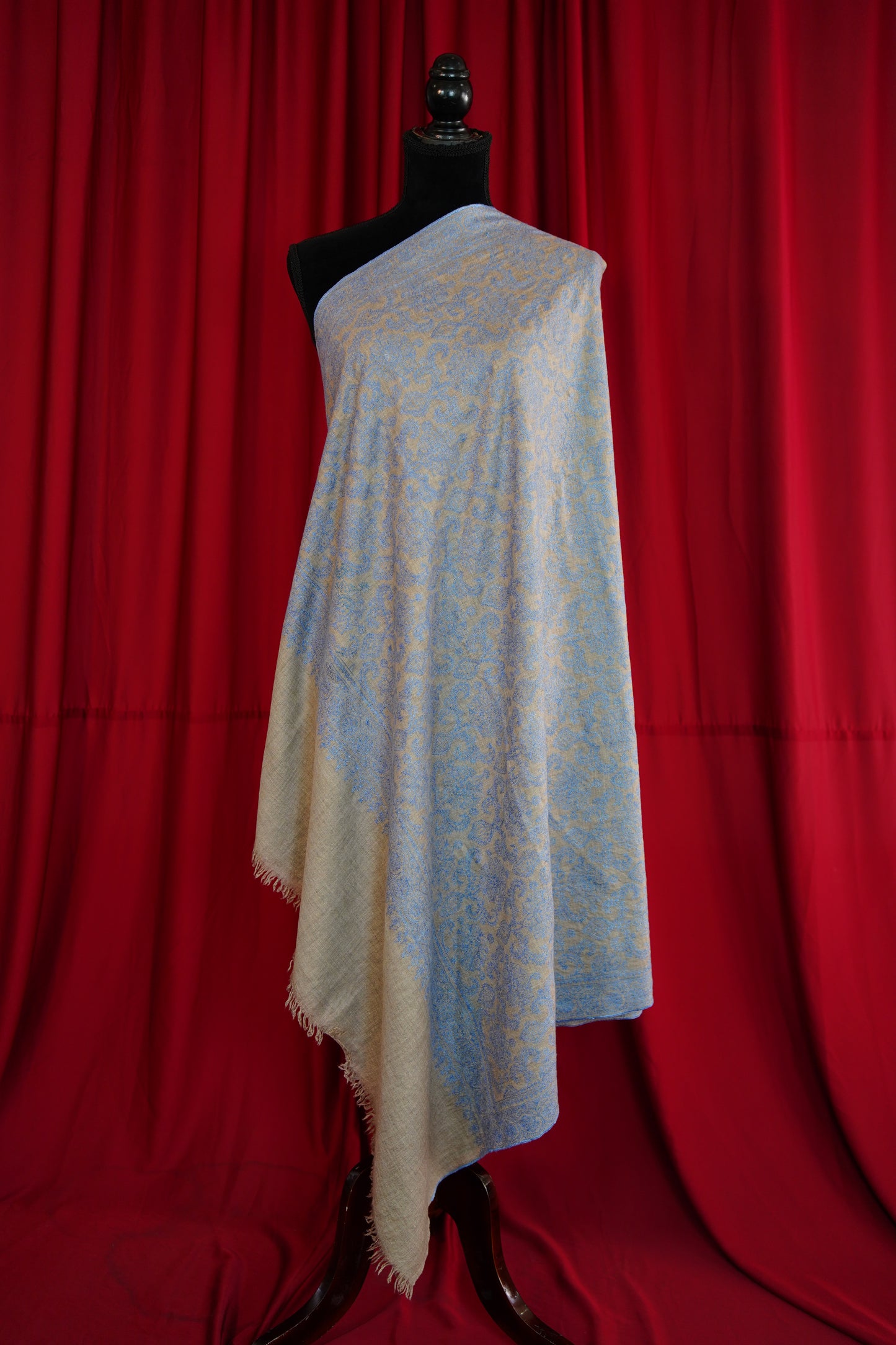 natural GI jaali embroidery pashmina shawl 0270