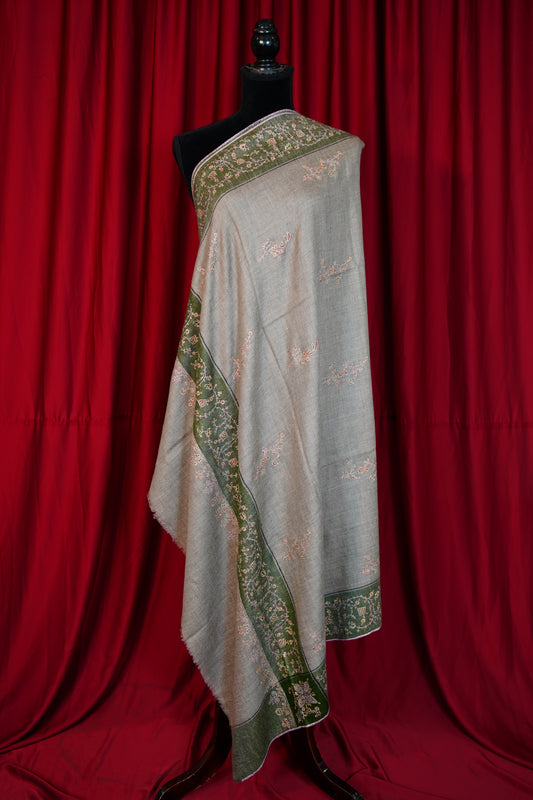 natural GI butis embroidery pashmina shawl 0281