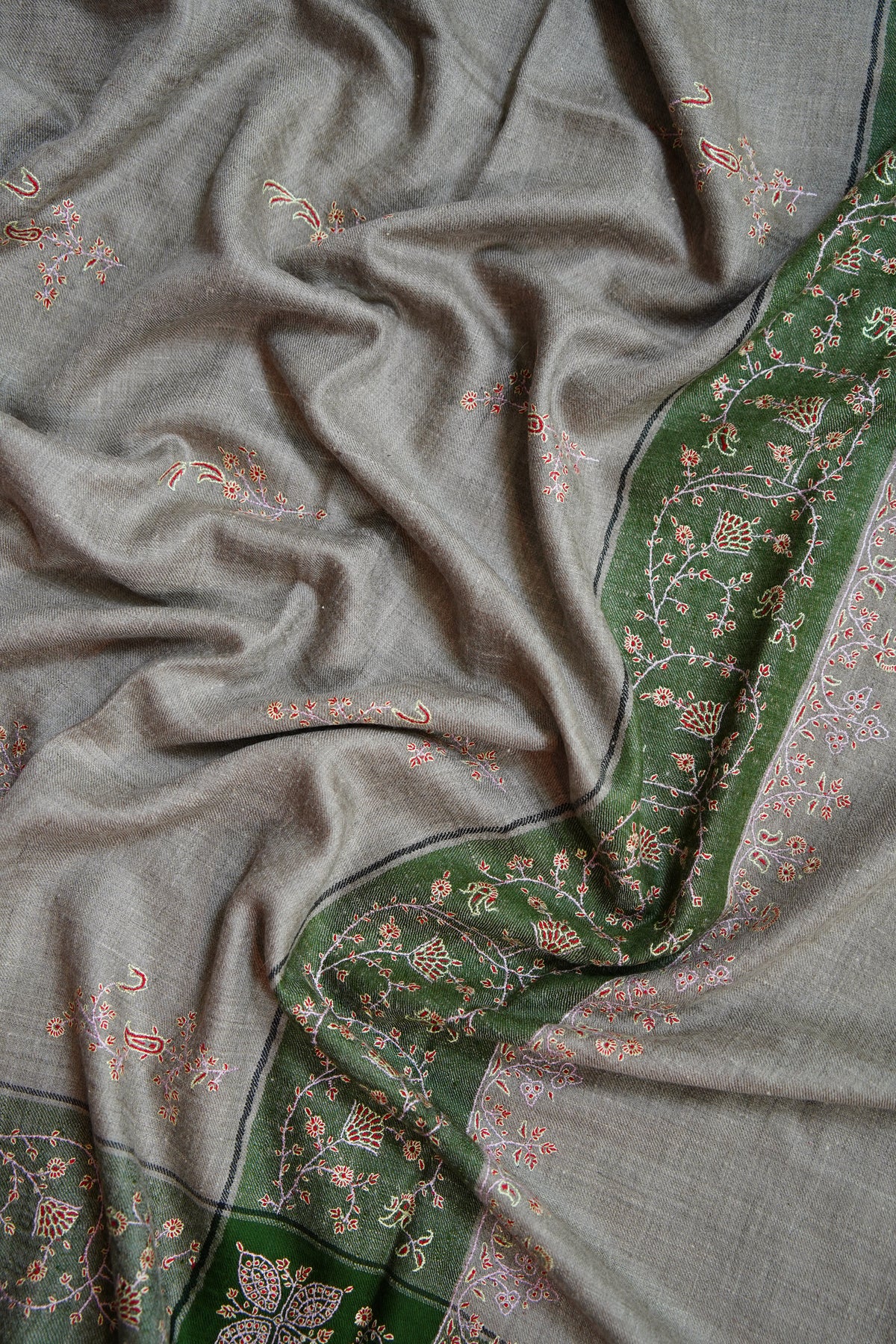 natural GI butis embroidery pashmina shawl 0281