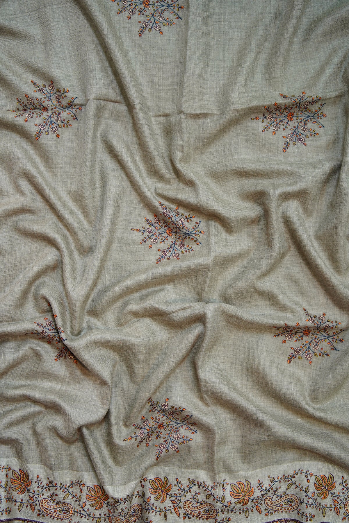 natural GI butis embroidery pashmina shawl 0289