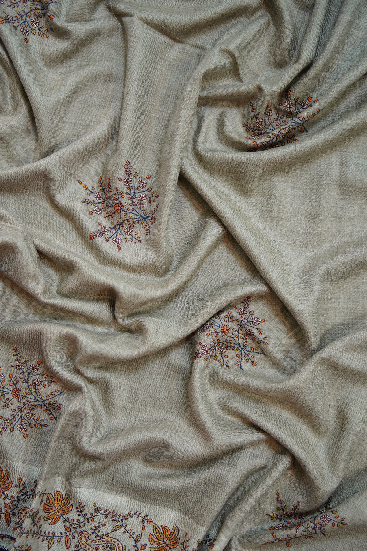 natural GI butis embroidery pashmina shawl 0289