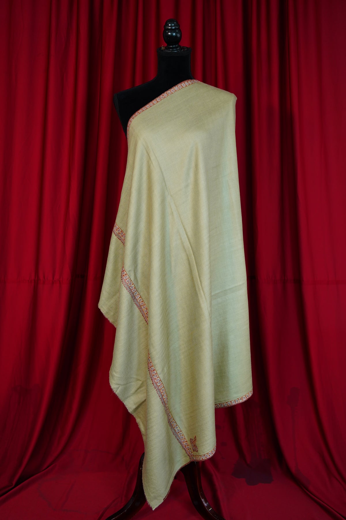 biscuit natural GI embroidery pashmina shawl 0294