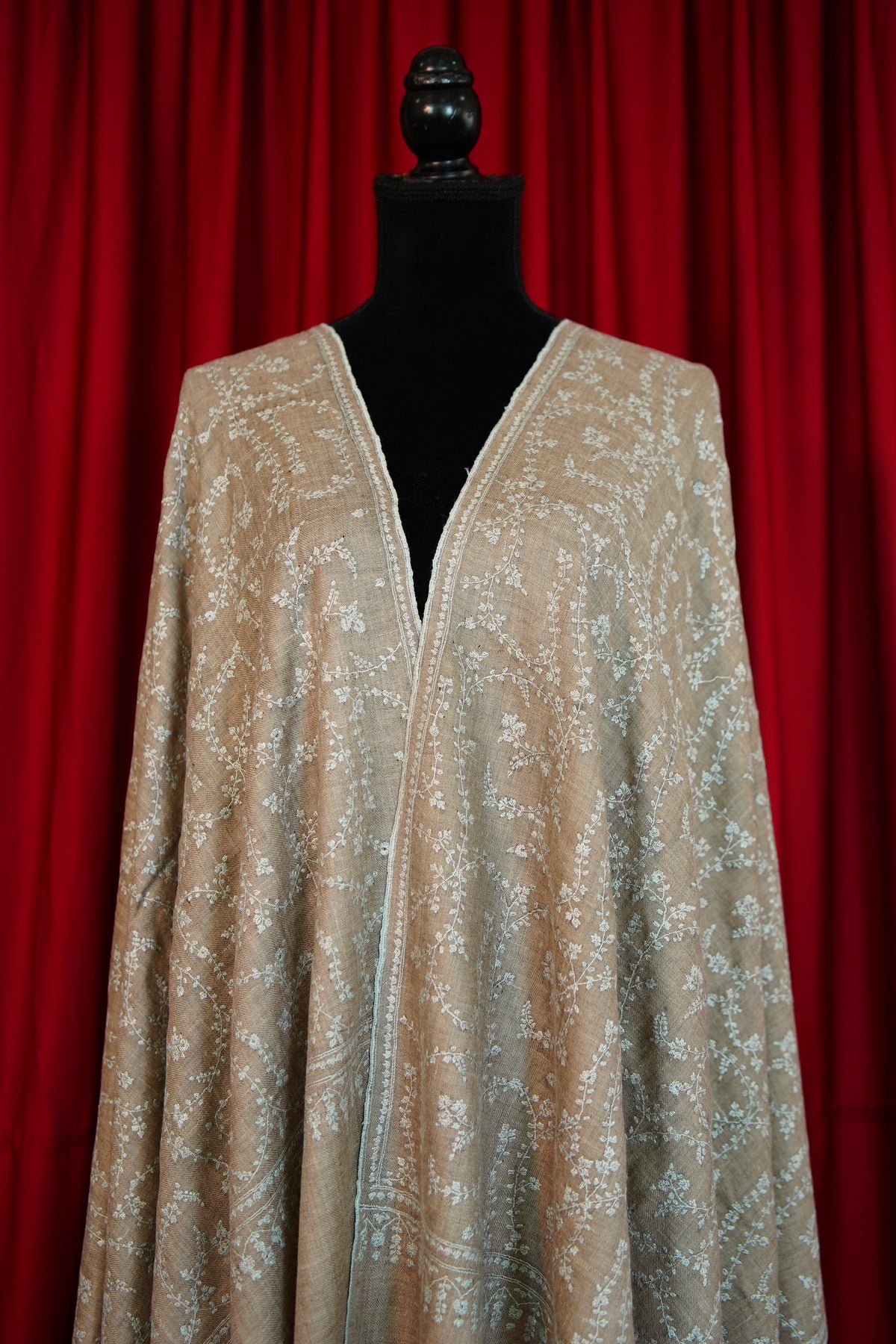natural GI jaali embroidery pashmina stole 0301