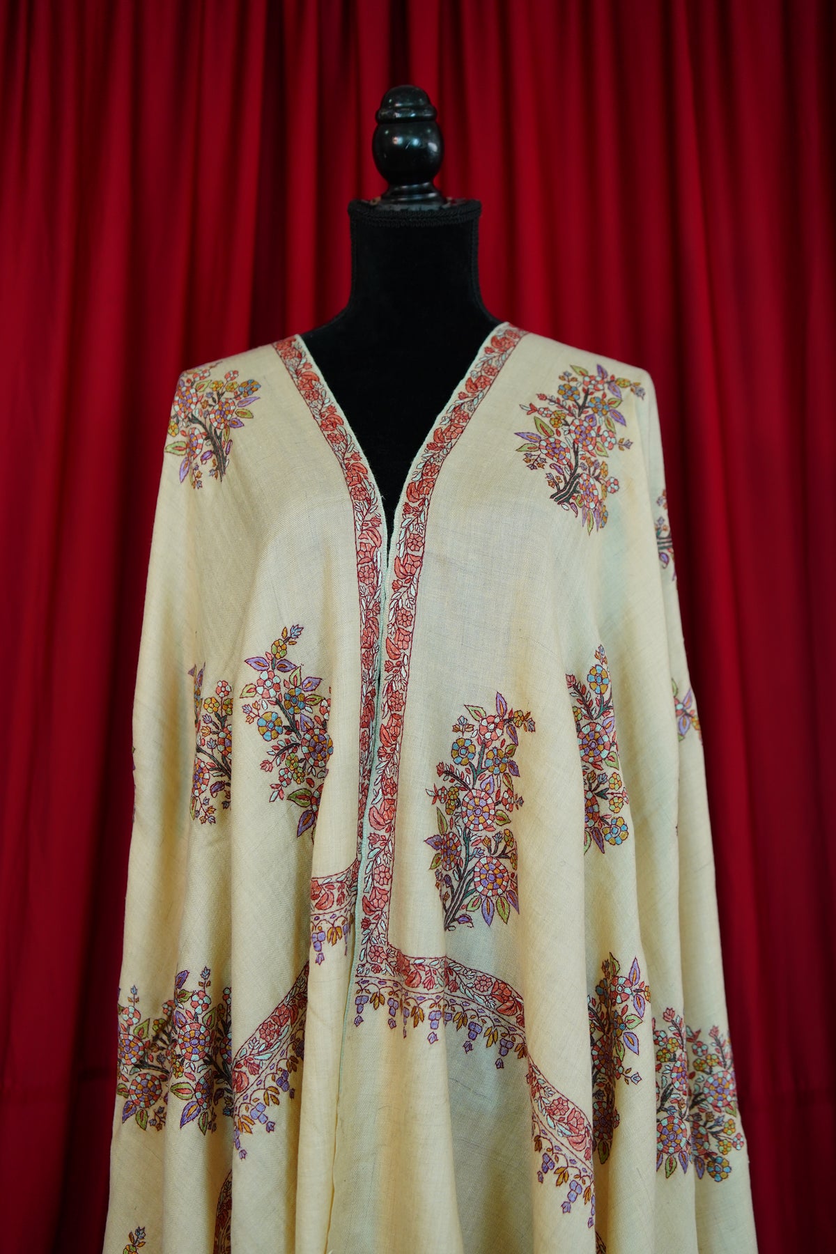 banan yellow GI butis embroidery pashmina shawl 0315