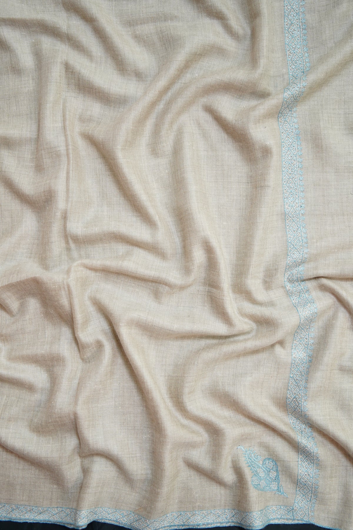 light natural GI embroidery pashmina shawl 0317