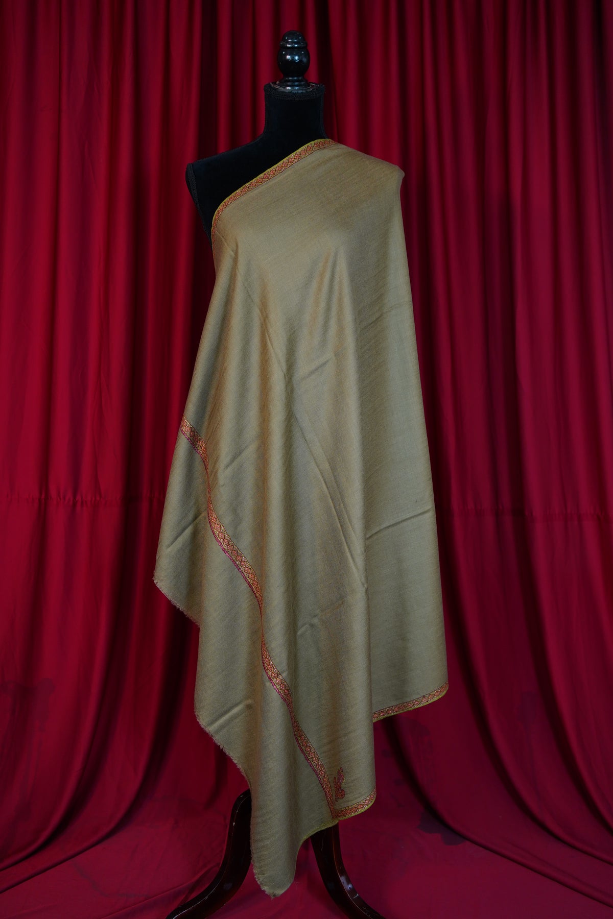 dark natural GI embroidery pashmina shawl 0318