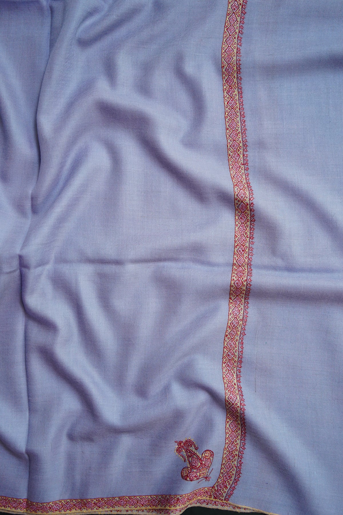 lavender GI embroidery pashmina shawl 0320
