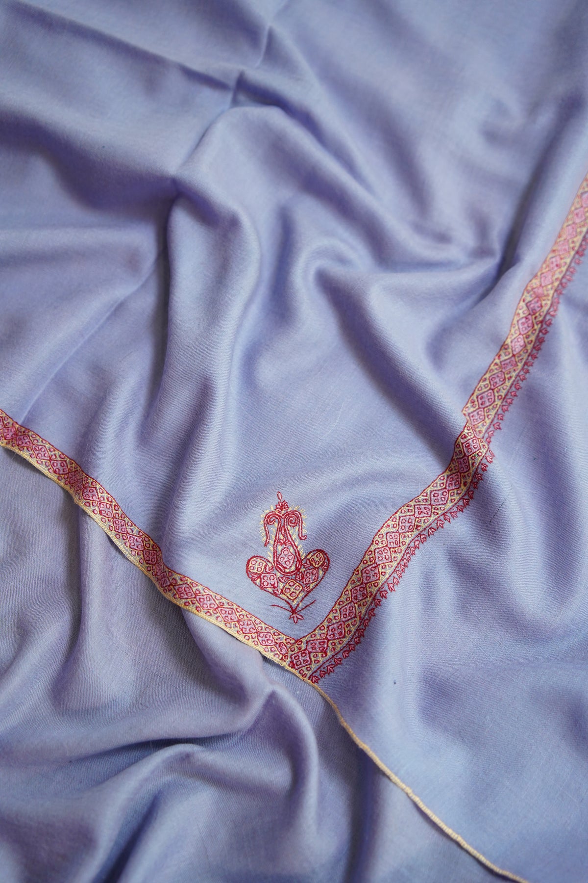 lavender GI embroidery pashmina shawl 0320