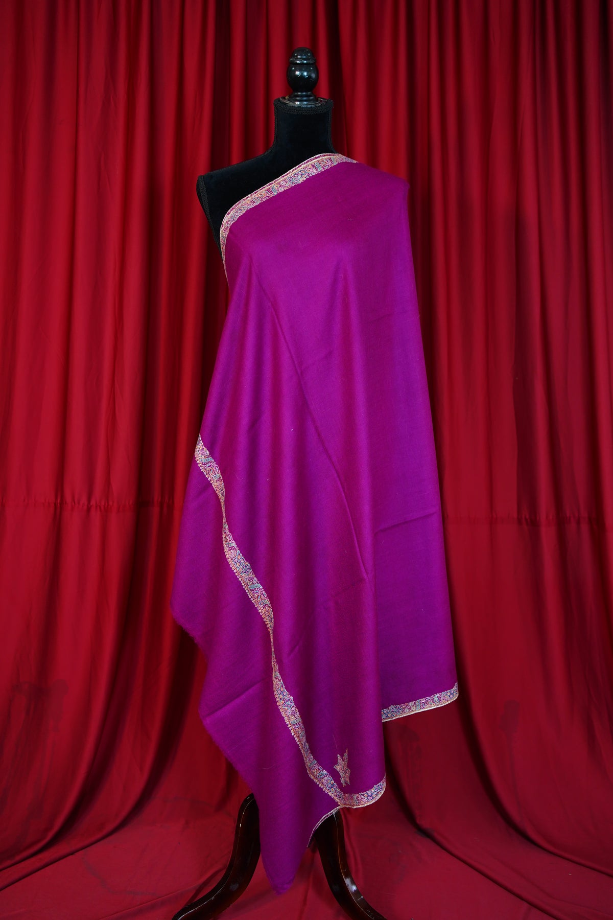 lollipop purple GI embroidery pashmina shawl 0323