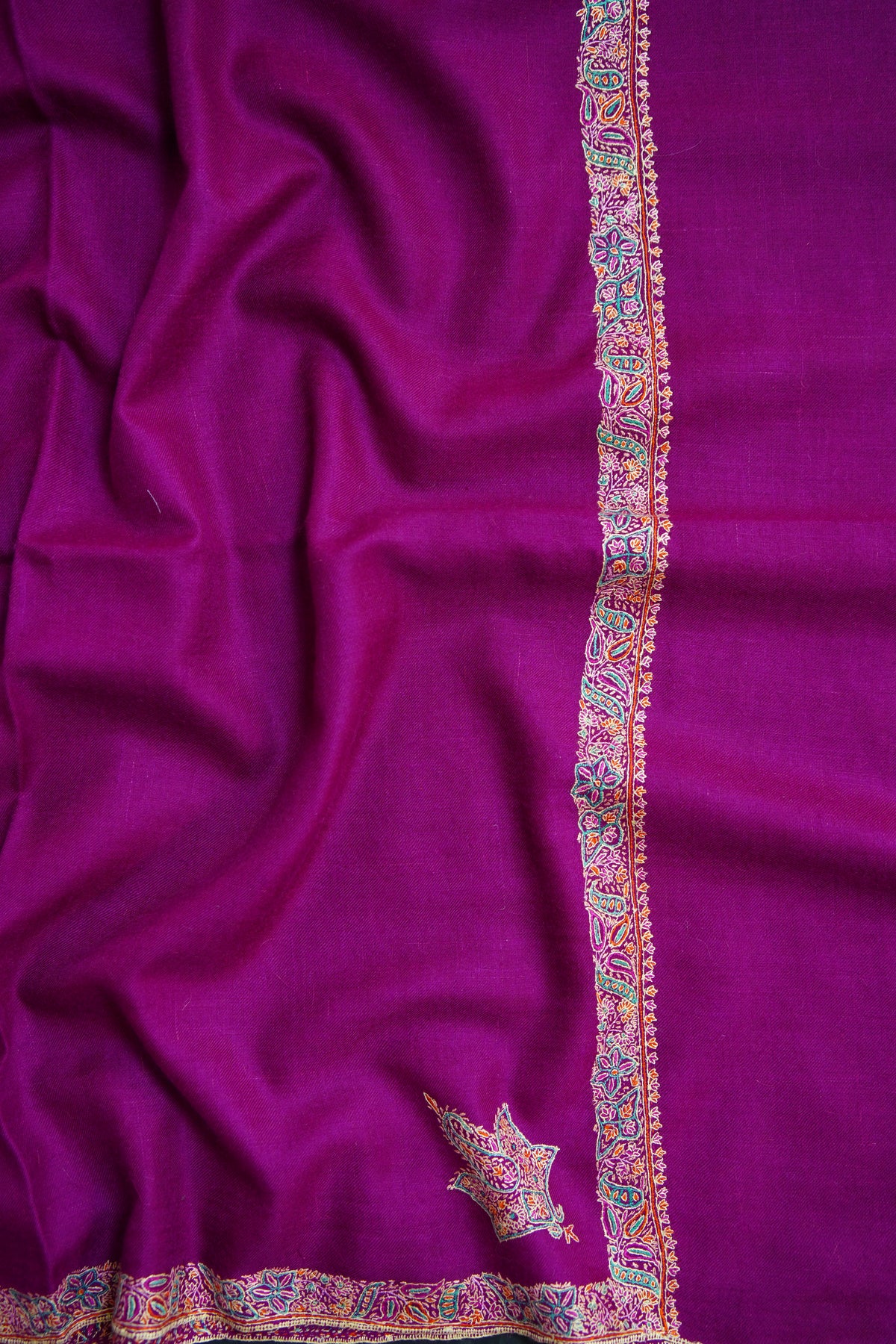 lollipop purple GI embroidery pashmina shawl 0323
