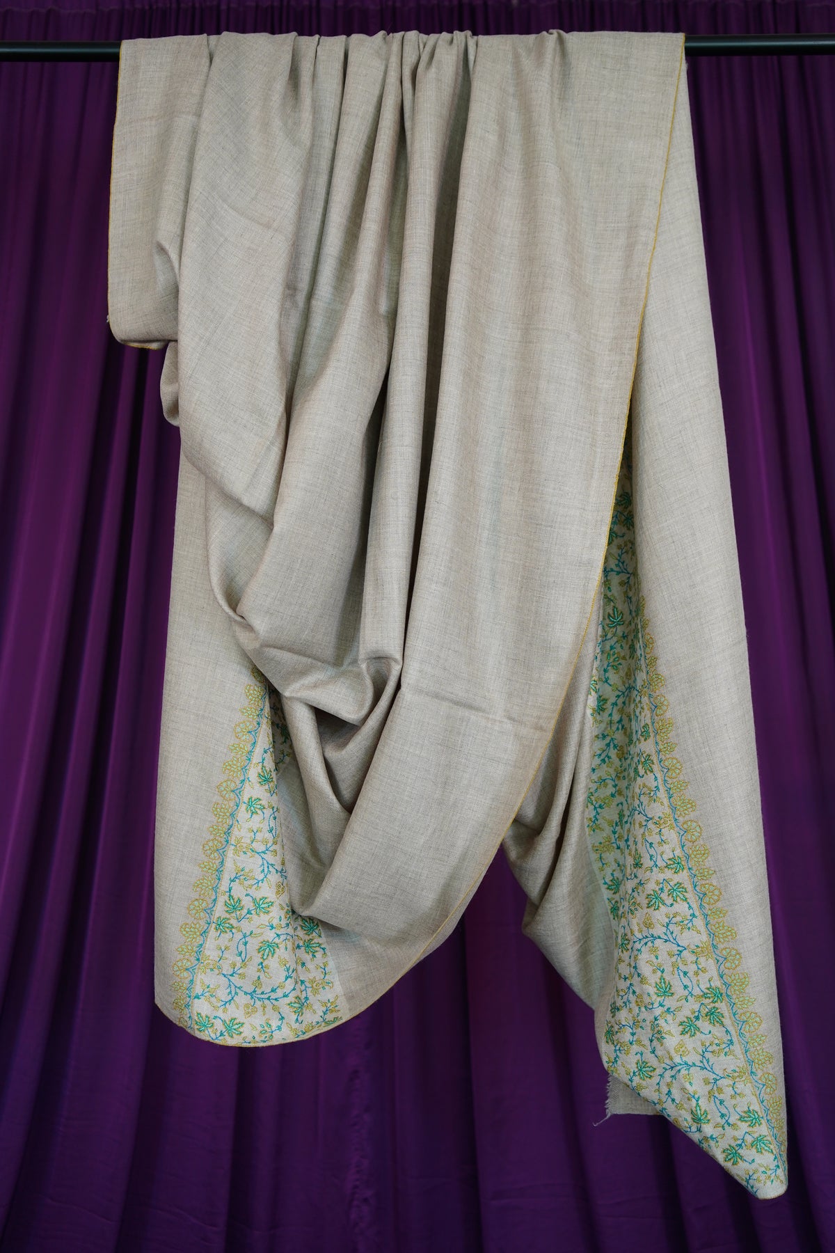 natural XL GI paldaar embroidery pashmina shawl 0333